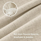 MIULEE 100% Blackout Linen Curtains 42 x 72 Inch Cobblestone 2 Panels | Thermal - Image 3