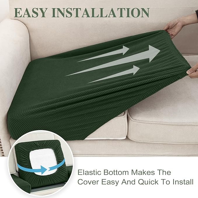 LA MEACK Couch Cushion Covers for Sectional Sofa L Shape Washable Separate Seat - Image 5