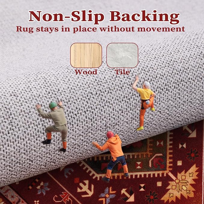 SERISSA 9x12 Washable Non Slip Boho Area Rug - Image 5