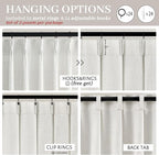 Beige White Linen Extra Wide Sheer Curtains 70 x 90 Inches Long 2 Panels Set - Image 4