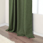 Olive Green Blackout Curtains 84 Inches Long 2 Panels Linen Boho Black Out Dark - Image 9