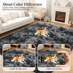 PLHXFR 9x12 Area Rugs Living Room: Fluffy Bedroom Soft Shag Rug Black Grey | - Image 7