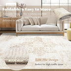 Area Rug 10x12 Washable Rug, Vintage Boho Medallion Rugs Non-Slip Soft Low Pile - Image 7
