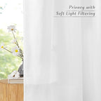 NICETOWN White Linen Doorway Curtains 80 inches Long, Grommet Thick Linen Weave - Image 7