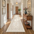 Runners for Hallway 12ft, Non-Slip Long Bathroom Rugs, Cream/Beige | Rugs by Restydon