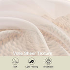 Cream Kitchen Curtains 30 Inch Length Tier 2 PCS, Solid Soft Airy Half Curtains - Image 3