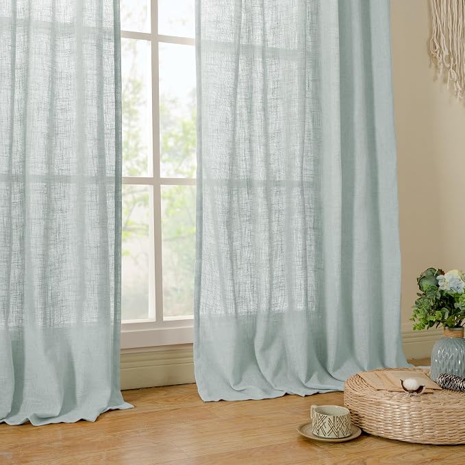Linen Blended Curtains 72 inch for Bedroom, Linen Textured Light Filtering - Image 9