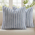 decorUhome Fall Faux Fur Throw Pillow Covers 26x26 Set of 2 Grey White | by decorUhome