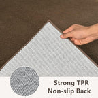 3x5 Beige Brown Solid Area Rug Washable Non-Slip Soft - Image 6