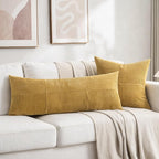 Fancy Homi 2 Packs Mustard Yellow Decorative Throw Pillow Covers 16x16 Inch - Image 5