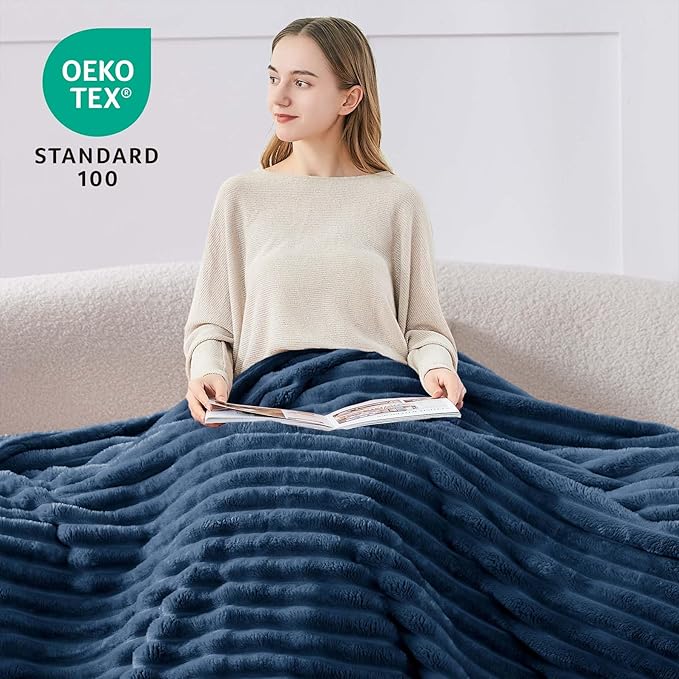 BEDELITE Ribbed Fleece Throw Blanket - Image 3