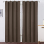 Chocolate Brown Thermal Blackout Curtains/52 x 95 Inch/Set of 2 Panels Room by Lemomo