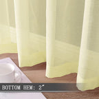 Tollpiz Sheer Curtains Bedroom Linen Textured Curtain Sheers Light Filtering - Image 4