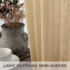 Tan Linen Curtains 90 Inch Length - Image 3