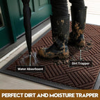Front Door Mat, Heavy Duty Waterproof Doormat 31.5"x20", Stain Fade Resistant - Image 2
