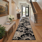 Findosom Hallway Runner Rug 2x12, Non Slip High-Low Textured Floral Washable by Findosom