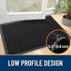OLANLY 2-Pack Front Door Mats 71x47, Waterproof Heavy-Duty Doormats | Black - Image 4