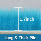 2ft Small Round Blue Rug, Thick Furry Fluffy Carpet - Image 2