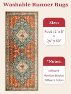 SERISSA 2x5 Washable Non Slip Boho Runner Rug - Image 6