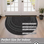 BEQHAUSE Dirt Trapper Door Mat 32" x 48" Half Circle Non Slip Rugs, Absorbent - Image 2