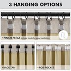 MIULEE 100% Blackout Linen Curtains 42 x 90 Inch Pebble Taupe 2 Panels | - Image 5