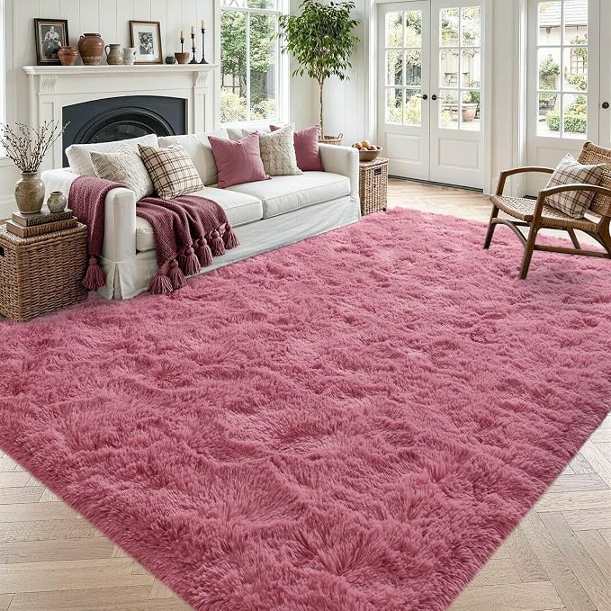 4x6 Blush Fluffy Soft Area Rug Non-Slip by ModernHomeDecor