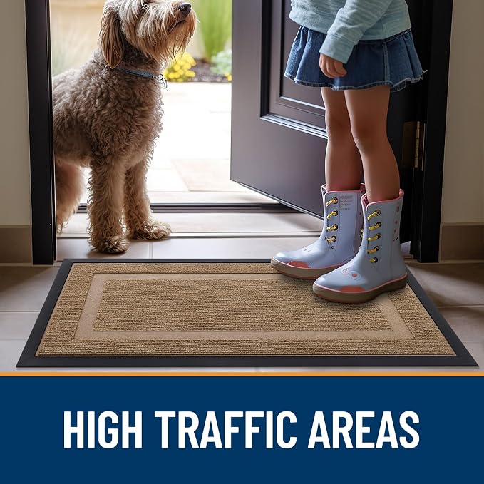 OLANLY Front Door Mat Outside 47x17, All-Season Heavy-Duty Rubber Doormat | - Image 7