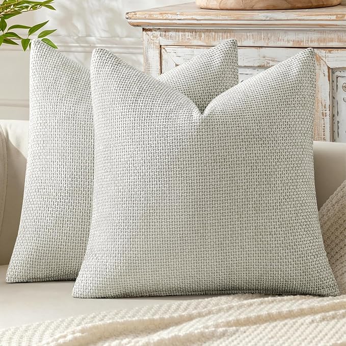 MIULEE Decorative Couch Throw Pillow Covers 20x20 Inch Grey-White 2 Pack | by MIULEE