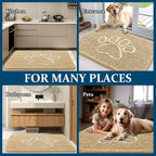 OLANLY Dog Door Mat for Muddy Paws 47x17, Paw Print Design Chenille Mud Mat | - Image 8