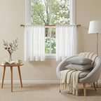 MYSKY HOME White Curtains 24 Inch Long - Image 2