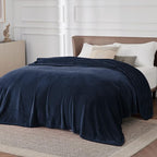 Bedsure GentleSoft Fleece Bed Blankets Large Size Navy - Image 2