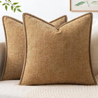 MIULEE Decorative Couch Throw Pillow Covers 20x20 Inch Apricot Brown 2 Pack | by MIULEE