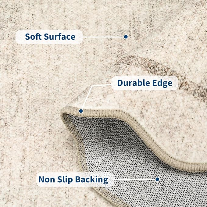 GarveeHome Scalloped Round Washable Rug Soft Modern Round Rugs 5 ft - Image 4