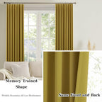 Yellow Pinch Pleated Curtains 96 Inch Length 2 Panels Set Noise Cancelling - Image 6