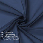 Navy Blue Sheer Curtains 84 Inches Long 2 Panels Set, Solid Voile Light - Image 6