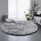 Amdrebio Tie-Dyed Light Grey Large Round Rug 8Ft - Image 8