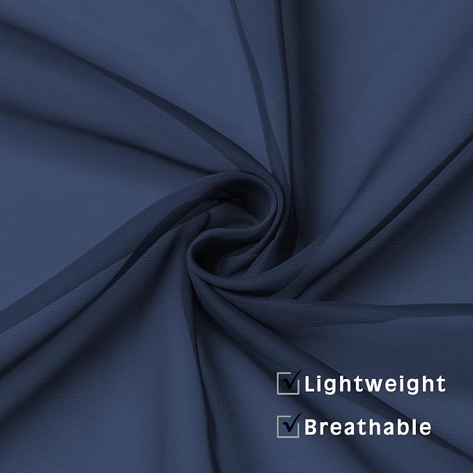 Navy Blue Sheer Curtains 2 Panel Sets 84" Inch Length - Image 7