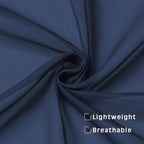Navy Blue Sheer Kitchen Valance - Image 5