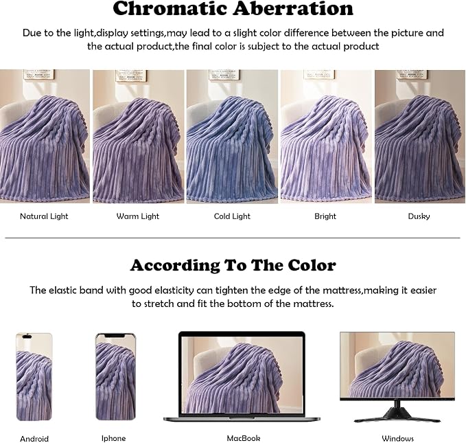 NEWCOSPLAY Fleece Ribbed Cozy Queen Blanket - Image 6