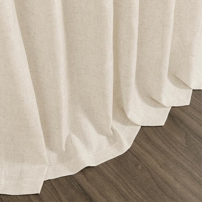 Extra Long 120 Inch Curtains for Living Room Birch Beige Linen Light Filtering - Image 9