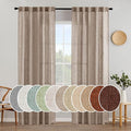 MIULEE Taupe Linen Curtains 52x84 Inch Length by MIULEE