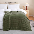 Olive Green Fleece Throw Blanket 50”×60” - Image 4