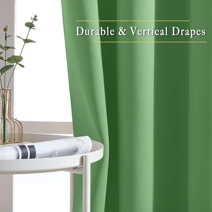NICETOWN Blackout Forest Green Curtains 84 inches Long, Grommet Room Darkening - Image 5