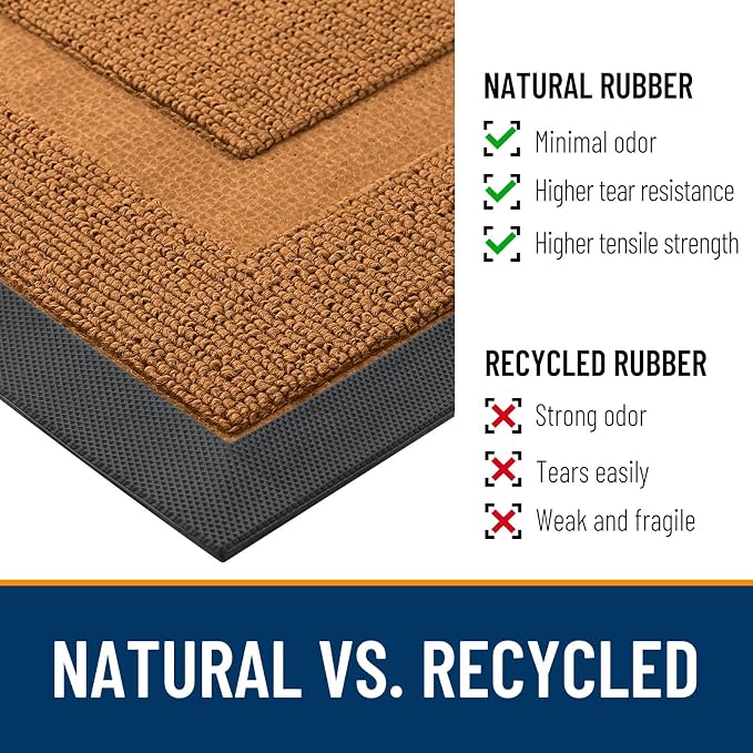 OLANLY Half Circle Front Door Mat Outside 33x21 All-Season Rubber Doormat | - Image 3