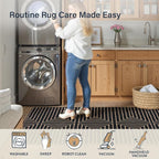 Lahome Maze Lines Washable Kitchen Runner Rug, 2x8 Black Outdoor Runner Rug | - Image 5
