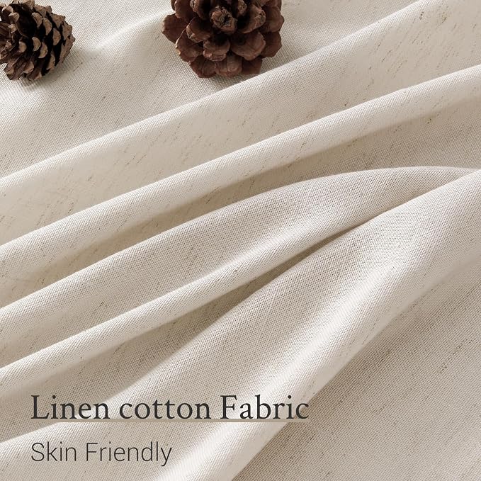 Topfinel Pinch Pleated Curtains 90 Inches Long 2 Panels Set, Oatmeal Semi Sheer - Image 3