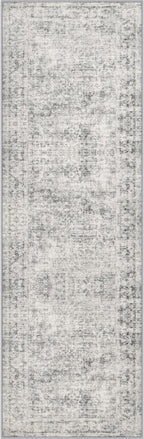 3x10 Washable Runner Rug：Modern Abstract Soft Carpet Black Grey | by FXRHLP