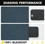 MIULEE 100% Blackout Linen Curtains 42 x 84 Inch Navy Blue 2 Panels | Thermal - Image 7