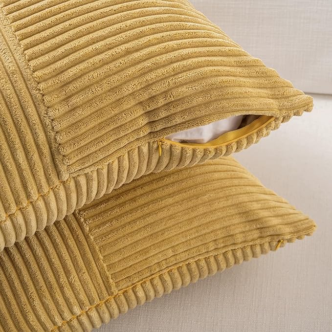 Fancy Homi Set of 2 Mustard Yellow Boho Long Lumbar Body Decorative Throw - Image 4