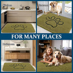 OLANLY Dog Door Mat for Muddy Paws 48x30, Paw Print Design Chenille Mud Mat | - Image 8